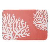 Kustwit Zee Koraal en koraalroze Badmat (Voorkant)