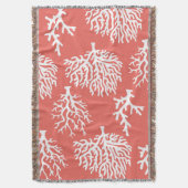 Kustwit Zee Koraal en koraalroze Deken (Voorkant Verticaal)