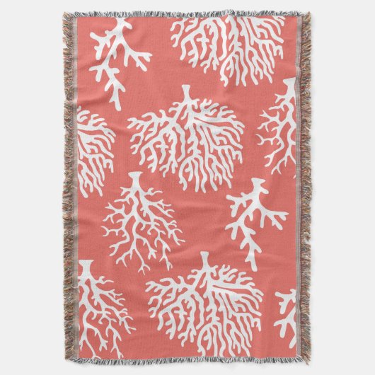 Kustwit Zee Koraal en koraalroze Deken (Voorkant Verticaal)