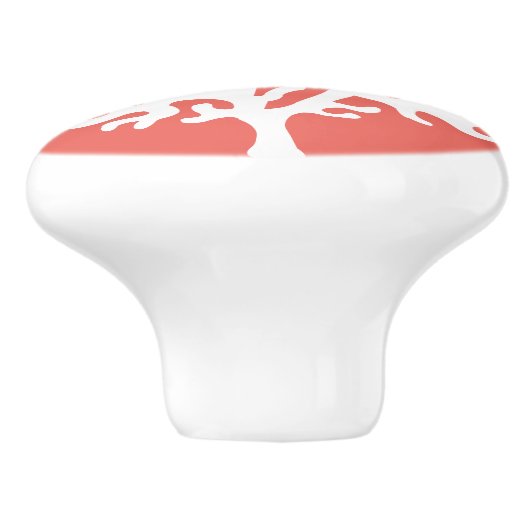 Kustwit Zee Koraal en koraalroze Keramische Knop (Zijkant)