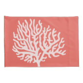 Kustwit Zee Koraal en koraalroze Kussensloop (Achterkant-Rechts)