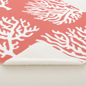 Kustwit Zee Koraal en koraalroze Sherpa Deken (3/4)