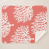 Kustwit Zee Koraal en koraalroze Sherpa Deken (Voorkant (horizontaal))