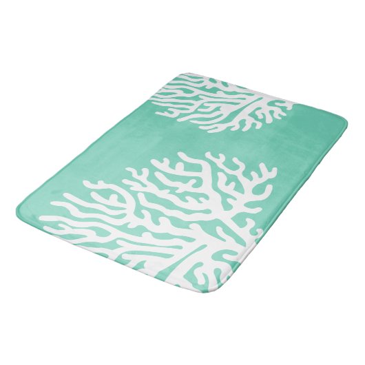 Kustwit Zee Koraal en Zee Groen Badmat (Gekanteld)