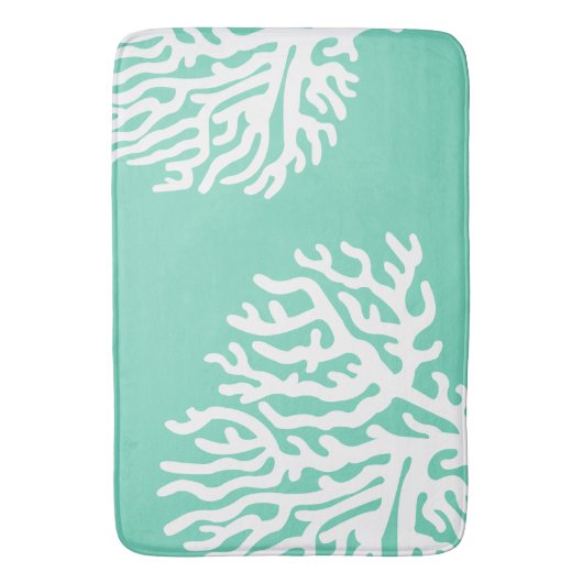 Kustwit Zee Koraal en Zee Groen Badmat (Voorkant Verticaal)