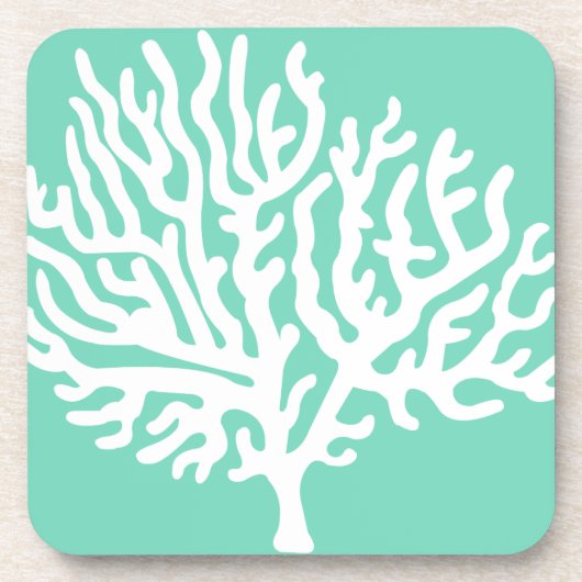 Kustwit Zee Koraal en Zee Groen Bier Onderzetter (Voorkant)