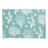 Kustwit Zee Koraal en Zee Groen Kussensloop (Voorkant)