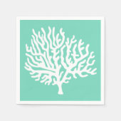 Kustwit Zee Koraal en Zee Groen Servet (Voorkant)