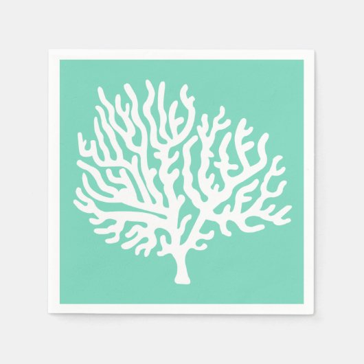 Kustwit Zee Koraal en Zee Groen Servet (Voorkant)