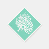 Kustwit Zee Koraal en Zee Groen Servet (Hoek)