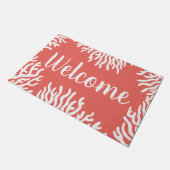 Kustwit Zee Koraal & koraalroze Welkom Deurmat (Schuin)