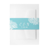 Kustwit Zee Koraal Paar's Initialen Bruiloft Uitnodigingen Wikkel (Voorkant Voorbeeld)