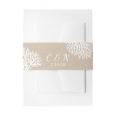 Kustwit Zee Koraal Paar's Initialen Bruiloft Uitnodigingen Wikkel (Voorkant Voorbeeld)