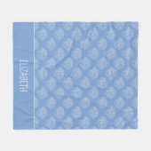 Kustwitte hoofdhuid schelpen op blauw gepersonalis fleece deken (Voorkant (Horizontaal))