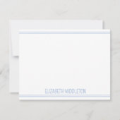 Kustwitte hoofdhuid schelpen op blauw gepersonalis notitiekaartje (Voorkant)