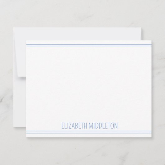 Kustwitte hoofdhuid schelpen op blauw gepersonalis notitiekaartje (Voorkant)