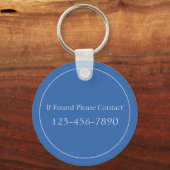 Kustwitte krab op klassiek blauw monogram sleutelhanger (Achterkant)