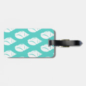 Kustwitte Seashell & Zee Green | Gepersonaliseerd Bagagelabel (Achterkant horizontaal)
