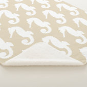 Kustwitte zeepaardjes sherpa deken (3/4)