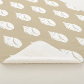 Kustwitte zeeschelpen en kuilen sherpa deken (3/4)