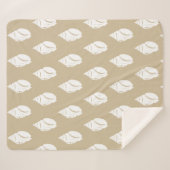 Kustwitte zeeschelpen en kuilen sherpa deken (Voorkant (horizontaal))