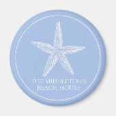 Kustwitte zeester op Blue Beach House Magneet (Voorkant)