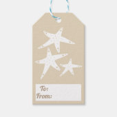 Kustwitte zeester & Taupe Cadeaulabel (Voorkant)