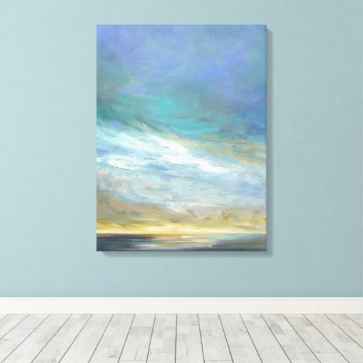 Kustwolken Canvas Afdruk (Insitu (Houten vloer))