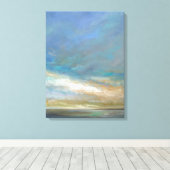 Kustwolken met oceaan canvas afdruk (Insitu (Houten vloer))