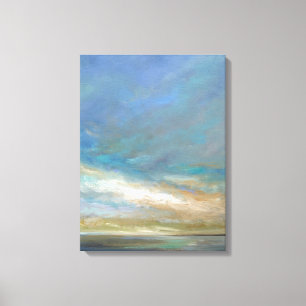 Kustwolken met oceaan canvas afdruk