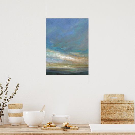 Kustwolken met oceaan poster (Keuken)