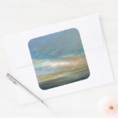 Kustwolken met oceaan vierkante sticker (Envelop)