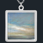 Kustwolken met oceaan zilver vergulden ketting<br><div class="desc">Een verbazingwekkend kustschilderij van die verbluffende Californische kustlijn, zoals afgebeeld door Sheila Finch. Dit natuur geïnspireerde landschap neemt een aanraking met het bekende en past een moderne aanraking toe in dit kleurrijke kunstwerk dat je door World Art Group wordt meegegeven. Licht breekt door wolken over een kalme oceaan die zeker...</div>