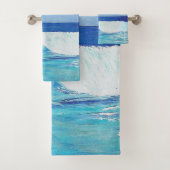 Kustwoning badkamer handdoek set strand kunst. (Insitu)