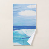 Kustwoning badkamer handdoek set strand kunst. (Handdoek)