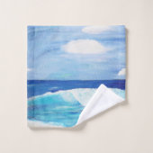 Kustwoning badkamer handdoek set strand kunst. (Wasdoekje)