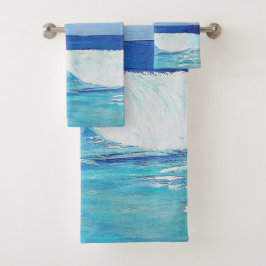 Kustwoning badkamer handdoekenset strand kunst. bad handdoek