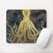 Kustzalige  goudzwarte octopus Ink Waterverf Muismat (Met muis)