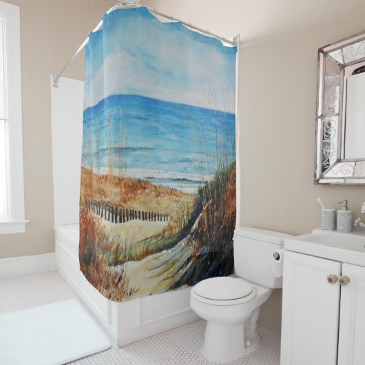 Kustzand Dunes Beach Art Showgordijn Douchegordijn (In situ)