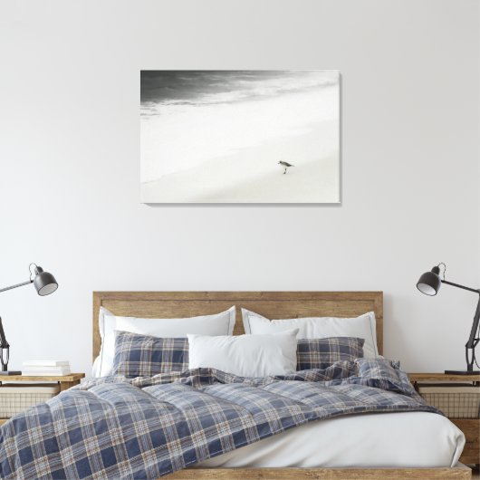 Kustzandloper op het strand canvas afdruk (Insitu (Slaapkamer))