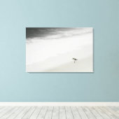 Kustzandloper op het strand canvas afdruk (Insitu (Houten vloer))