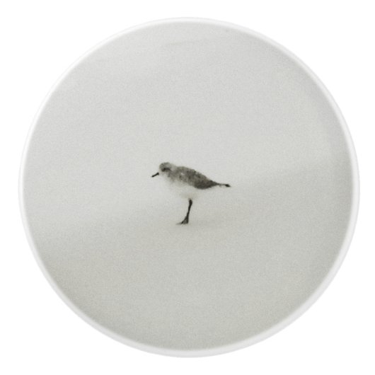 Kustzandloper op het strand keramische knop (Voorkant)