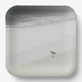 Kustzandloper op het strand papieren bordje (Voorkant)