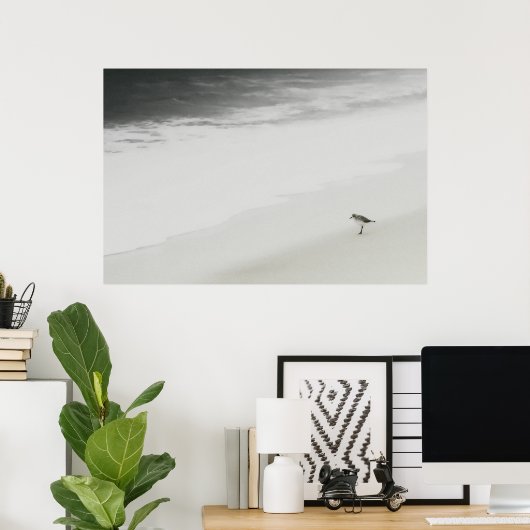 Kustzandloper op het strand poster (Thuiskantoor)