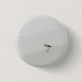 Kustzandloper op het strand ronde button 3,2 cm