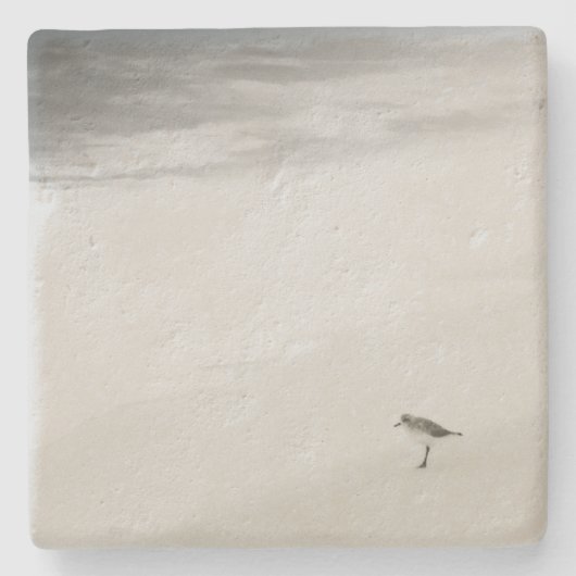 Kustzandloper op het strand stenen onderzetter (Voorkant)