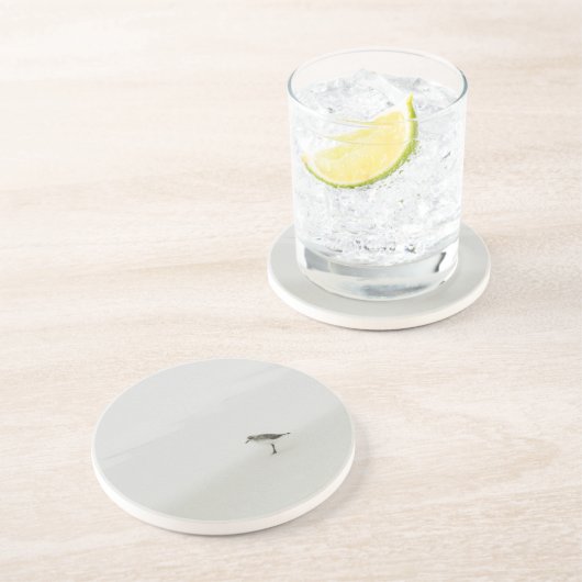 Kustzandloper op het strand zandsteen onderzetter (Zijkant)