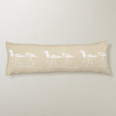 Kustzandpipers en Sandy Taupe Lichaamskussen (Achterkant)