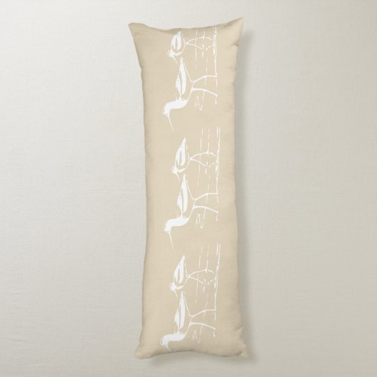 Kustzandpipers en Sandy Taupe Lichaamskussen (Achterkant (Verticaal))