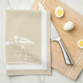 Kustzandpipers en Sandy Taupe Theedoek (Quarter Fold)